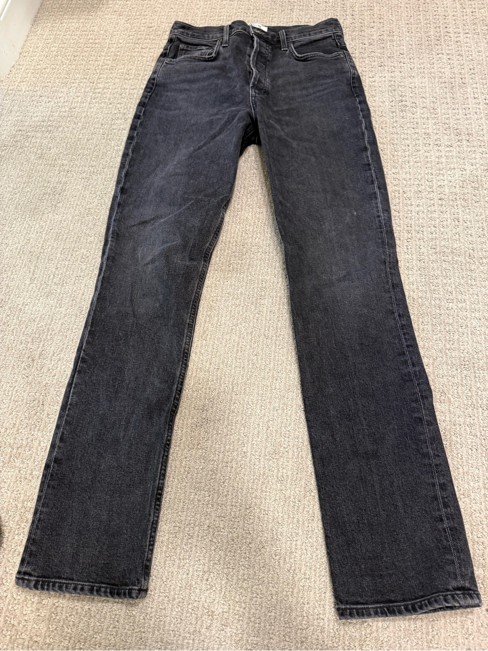 Agolde Black Straight-Leg Jeans